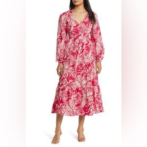 Lilly Pulitzer Pink and Cream Leaf Print Dress